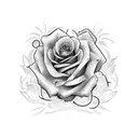 Hustle Till Die with rose tattoo design idea