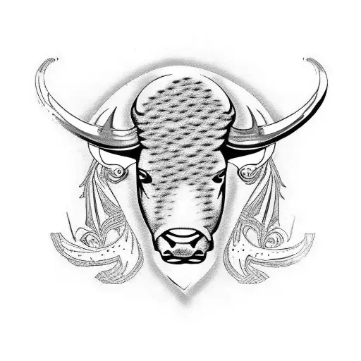 Buffalo tattoo design idea
