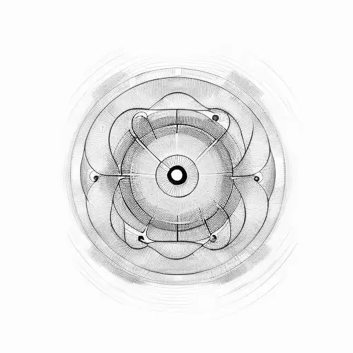 A minimalist design incorporating circles and lines to represent unity and balance tattoo design idea