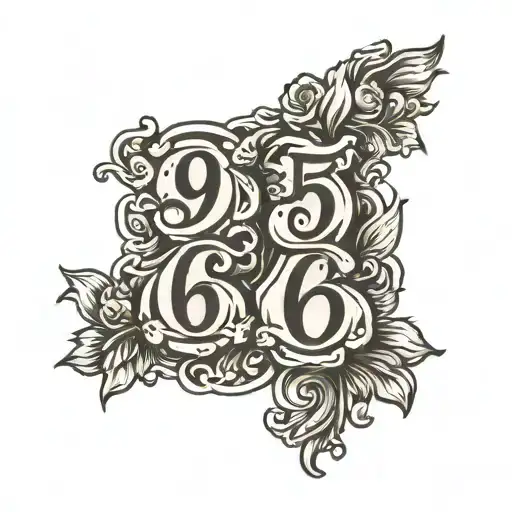 956 and 979 area code tattooed on right forearm with old English font tattoo design idea
