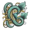 fish hook intertwined tattoo design idea