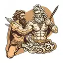 Zeus pointing Hades tattoo design idea