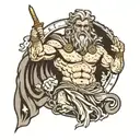 Zeus pointing Hades tattoo design idea