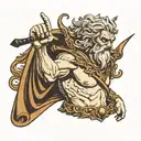 Zeus pointing Hades tattoo design idea
