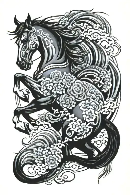 Horse yakuza back tattoo design tattoo design idea