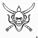 monkey king with barbells tattoo design idea