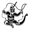 monkey king with barbells tattoo design idea