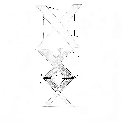 3d letters with negative space and hearts in the begative space of xx tattoo design idea