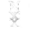 3d letters with negative space and hearts in the begative space of xx tattoo design idea