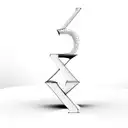 3d letters with negative space and hearts in the begative space of xx tattoo design idea