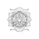 caffeine and THC chemical structure merge tattoo design idea