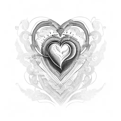 heart lined with Ethan Samuel Malcolm tattoo design idea