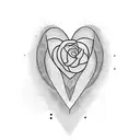 heart lined with Ethan Samuel Malcolm tattoo design idea