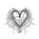 heart lined with Ethan Samuel Malcolm tattoo design idea