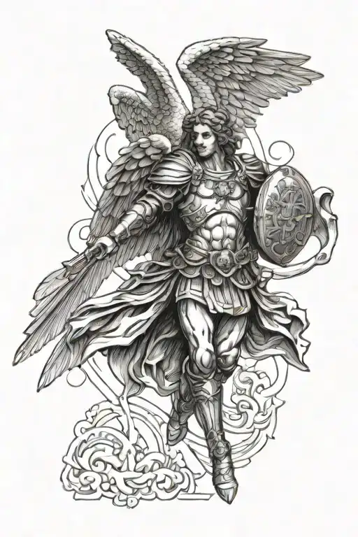 St. Michael archangel tattoo design idea