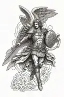 St. Michael archangel tattoo design idea