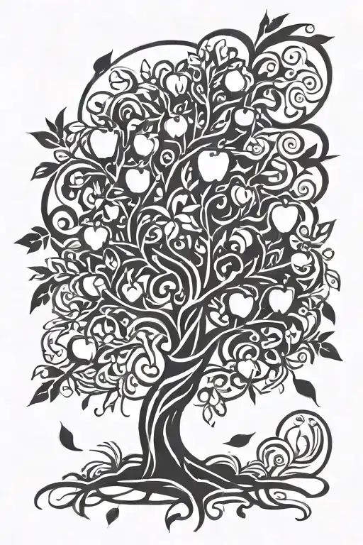 apple tree tattoo design idea