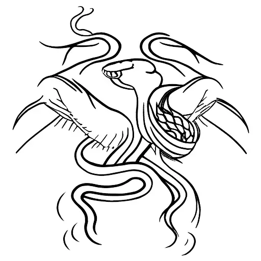 Snake and phoenix tattoo design idea