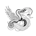 Snake and phoenix tattoo design idea