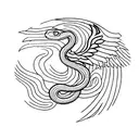 Snake and phoenix tattoo design idea