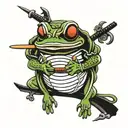 samurai frog tattoo design idea