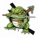 samurai frog tattoo design idea