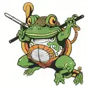 samurai frog tattoo design idea
