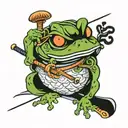 samurai frog tattoo design idea