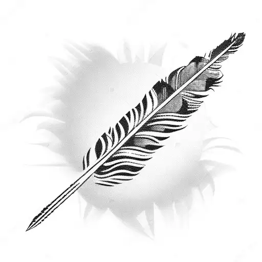 beautiful native american tribal feather cotton tattoo design idea