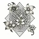 Tiara and orchid intertwined tattoo design idea