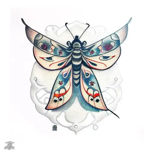 subdermal armor lunar moth tattoo design idea