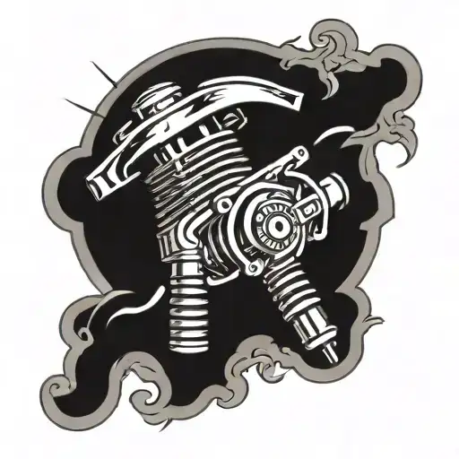 piston rods spark plugs tattoo design idea