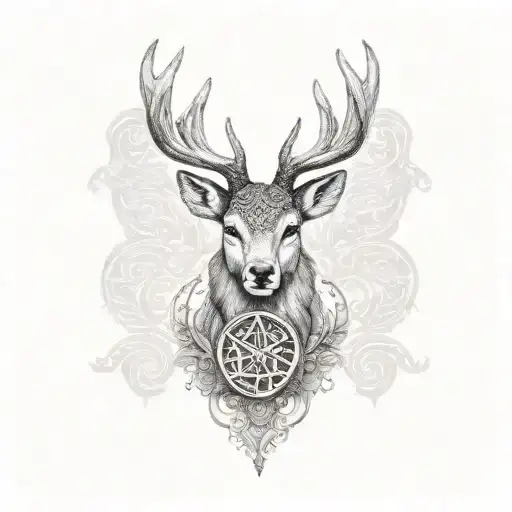 scottish stag celtic  tattoo design idea