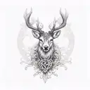 scottish stag celtic  tattoo design idea