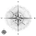 israel map with compass inside tattoo design idea
