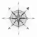 israel map with compass inside tattoo design idea