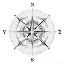 israel map with compass inside tattoo design idea