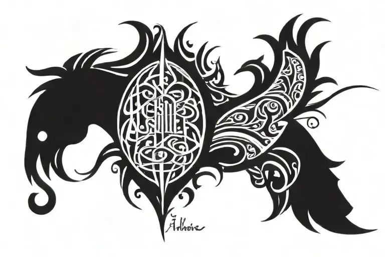 the word "ACHILLES" with "My Life And The Other Half Of My Soul tattoo design idea