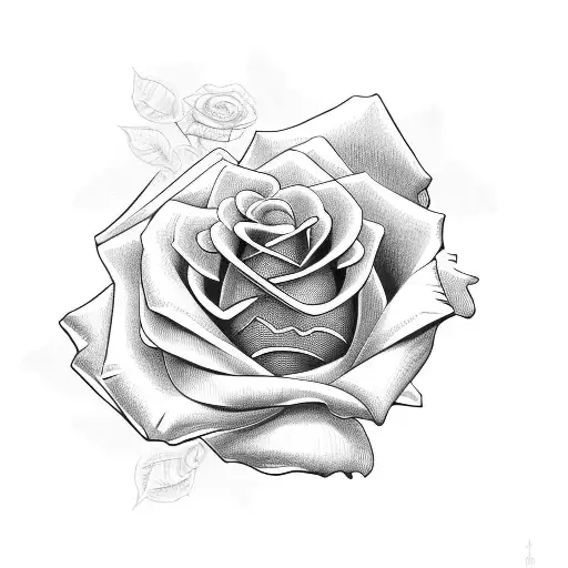 rose with 100 dollar bills  tattoo design idea