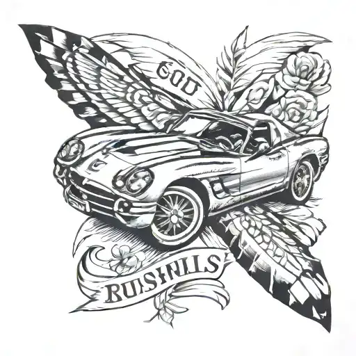 Tattoo remembering my grandpa. He loved his 2003 ZO6 Crovette, Bushmills Whiskey, and cigars. tattoo design idea