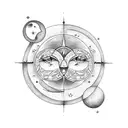 Sun and Moon tattoo design idea