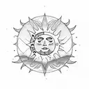 Sun and Moon tattoo design idea
