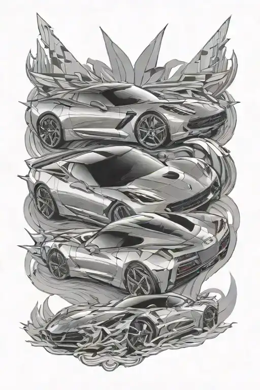 C8 Corvette Stingray  tattoo design idea