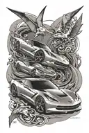 C8 Corvette Stingray  tattoo design idea