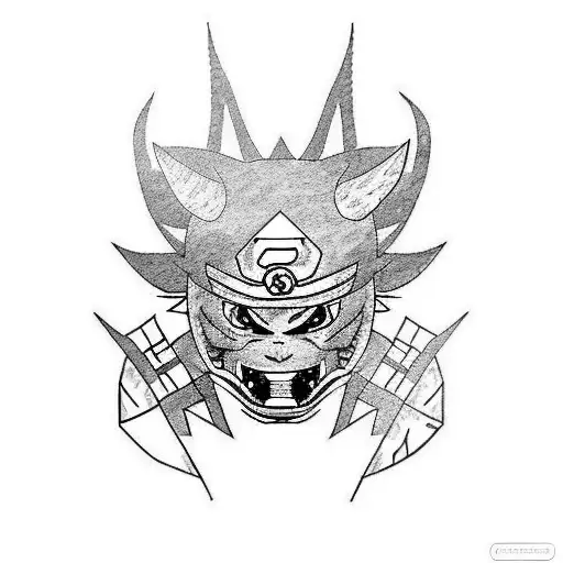 Hannya mask with naruto anbu mask tattoo design idea