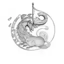 harp and bow tattoo design idea