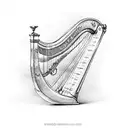 Harp and Bow and arrow tattoo design idea