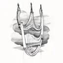 Harp and Bow and arrow tattoo design idea