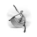 Harp and Bow and arrow tattoo design idea
