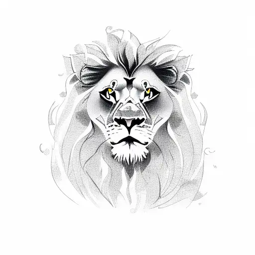 Lion with fire in eyes tattoo design idea